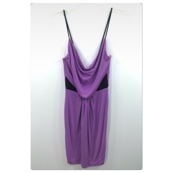 𝅺PaulnKC backless spaghetti strap draped mesh waist dress size small - Picture 3 of 8